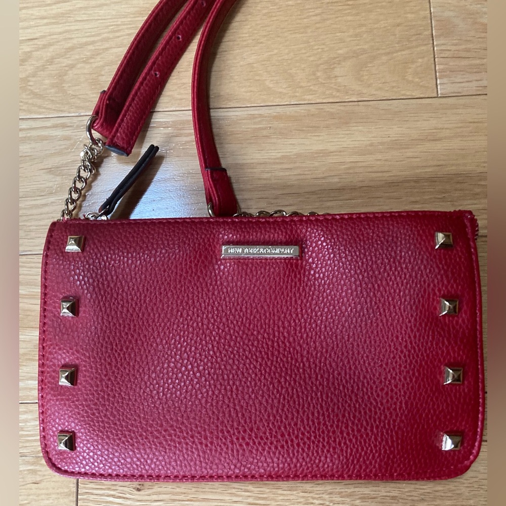 Red/Gold Crossbody Mini Studded Bag